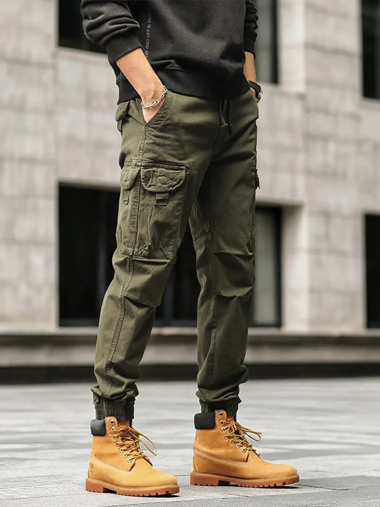 

Мужские облегающие эластичные брюки для спецодежды, элитные повседневные ботинки, осенние ботинки, одинаковые брюки с манжетами, хлопковая смесь, молодежный повседневный стиль