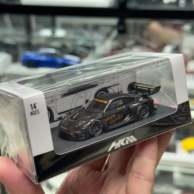 HKM Diecast Cars 1/64 Porsche 911GT3 R Rennsport نموذج سيارة رياضية سبيكة بورش 911GT3 R نموذج مركبات السباق عرض ثابت