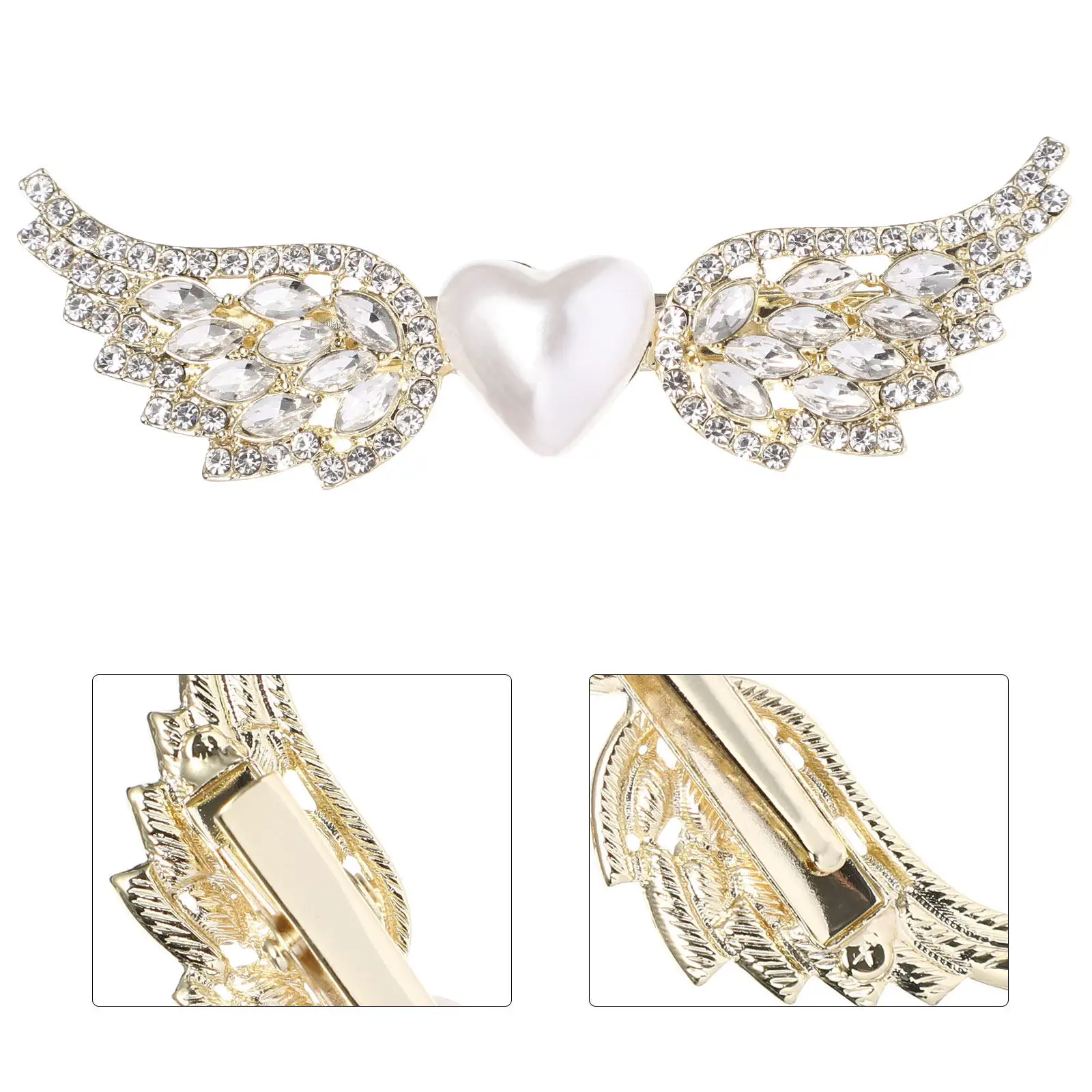 

1Pcs Angel Wings Alloy Hair Clip Elegant Rhinestone Hairpin Bridal Hair Accessory Charming Stylish Exquisite Barrette
