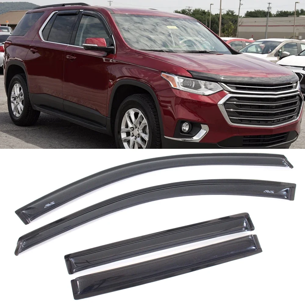 

For Chevrolet Traverse 2009-2023 Auto Black Tinted Car Side Window Visor Guard Vent Awnings Shelters Rain Guard Door Ventvisor