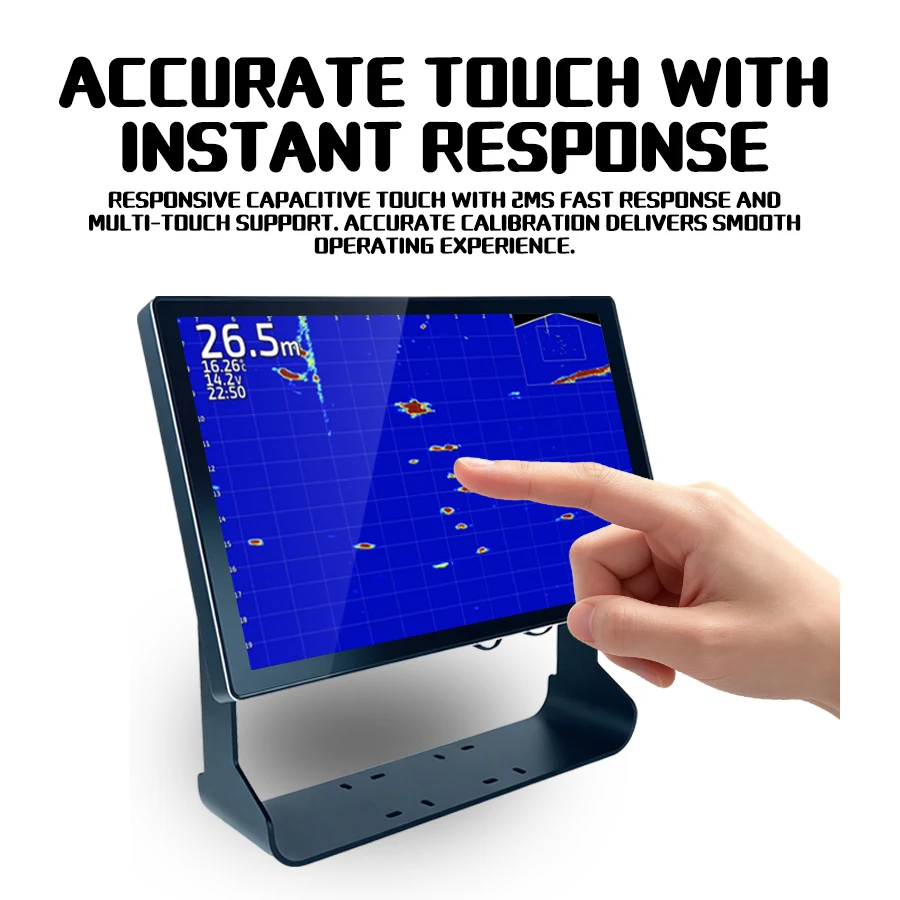 Stock 16 Inch Sunlight Readable Boat Touch Expansion Screen, Optional 1000/1500 Nits for Garmin Lure Boat