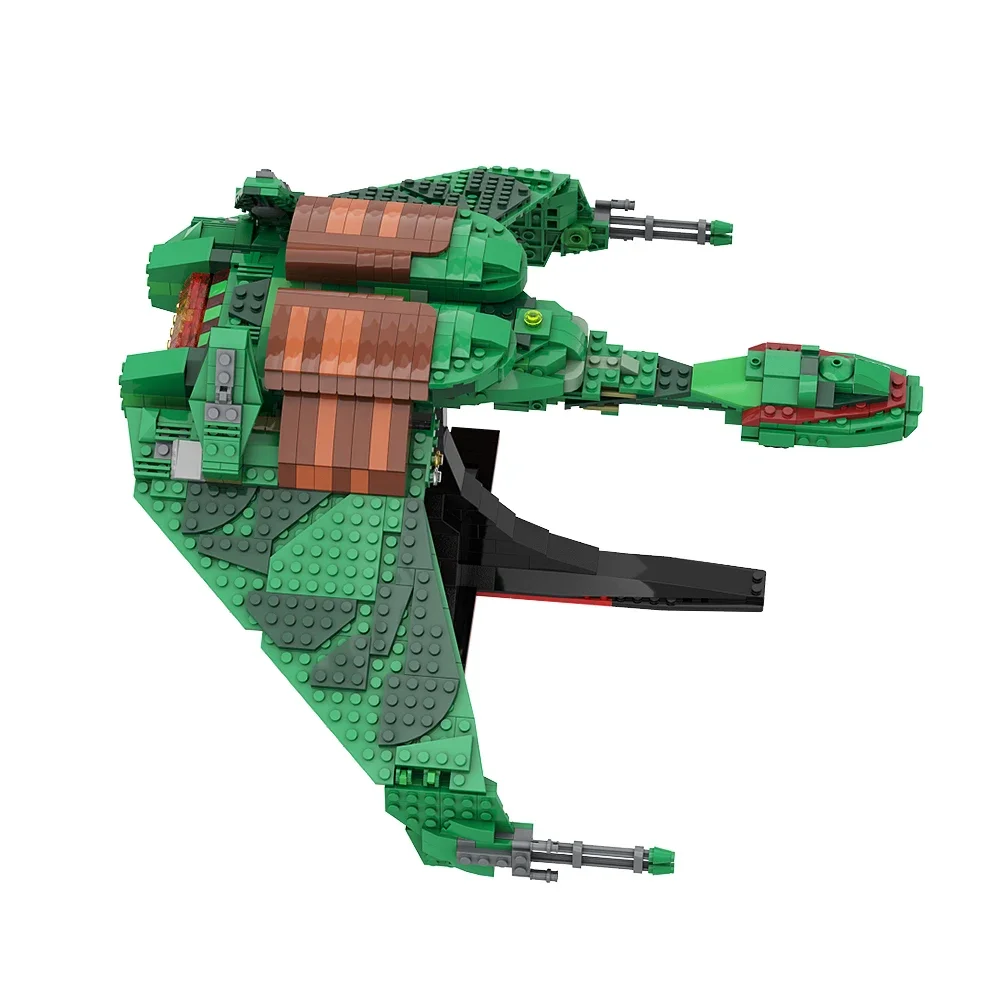 MOC Treked Klingon المركبات الفضائية بنة مجموعة بين النجوم الفضاء الطيور على شكل السفينة D7 الطرادات القتالية لعبة الطوب للأطفال هدية