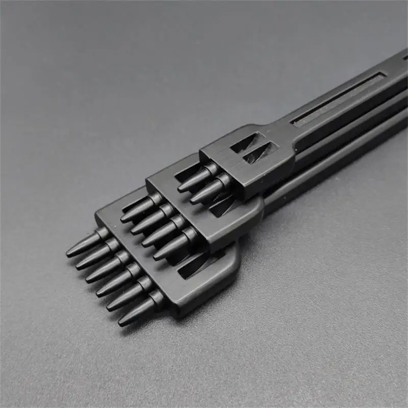 Hole Leather Round Row Punching Tool Alloy Steel 4/5/6mm Spacing Hole Punches Lacing Stitching Hand Sewing Thread Tool