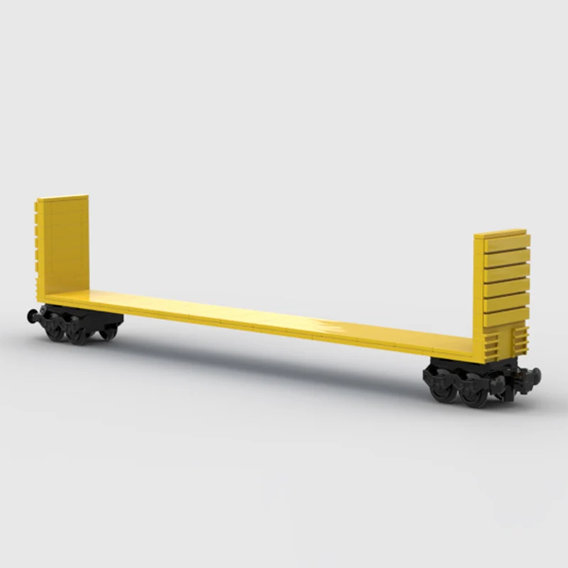 City Car Model MOC Building Bricks Railway Bulkhead Flatcar Modular Technology Gifts Holiday Assemble Toys Suit Display