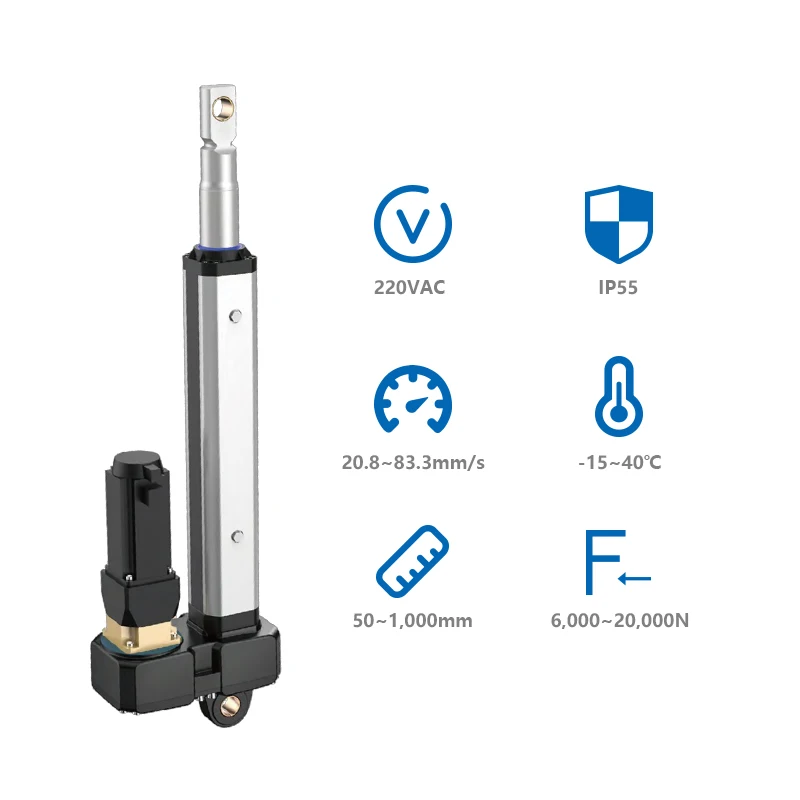 PrimoPal Large Load Linear Actuator Motor 100% Cycle 380V IP55 20000 Newton 350mm 480mm Electric Heavy  Linear Actuator