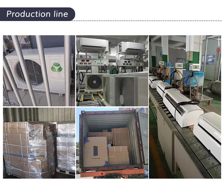 تبريد الطاقة الشمسية 4HP 36000BTU بدون أنابيب متعددة 9k مناطق صغيرة سبليت مكيف هواء الطاقة الشمسية 4 مناطق