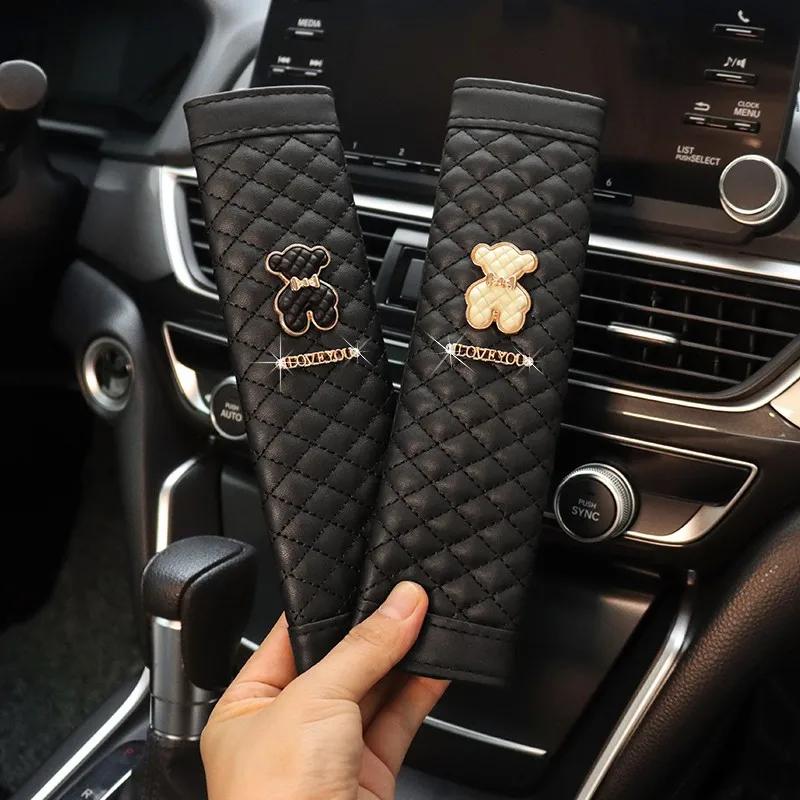 Car With Shoulder Protector, Cute Metal Alloy Bear, Car Interior Shoulder Protector, Car Interior Protective Cover