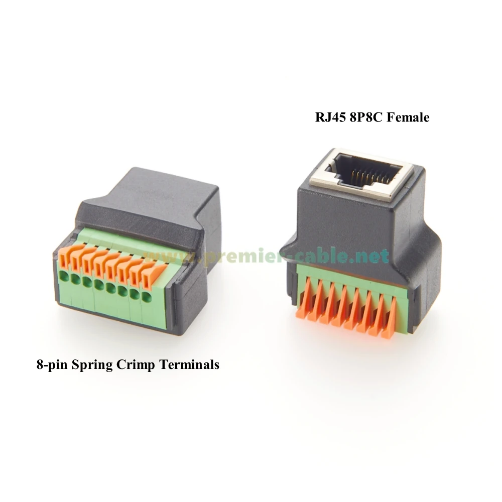 RJ45 Female Breakout Board Solderless RJ45 Ethernet to 8 Pin Quick Wiring RJ45 8P8C Spring Press Terminal Crimp Adapter Extender