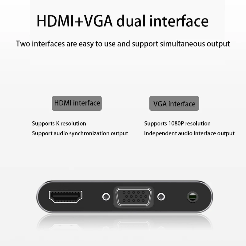 Adaptateur répartiteur multifonction, station d'accueil, convertisseur vidéo, câble d'extension, partage d'écran, Plug and Play, convertisseur USB vers VGA