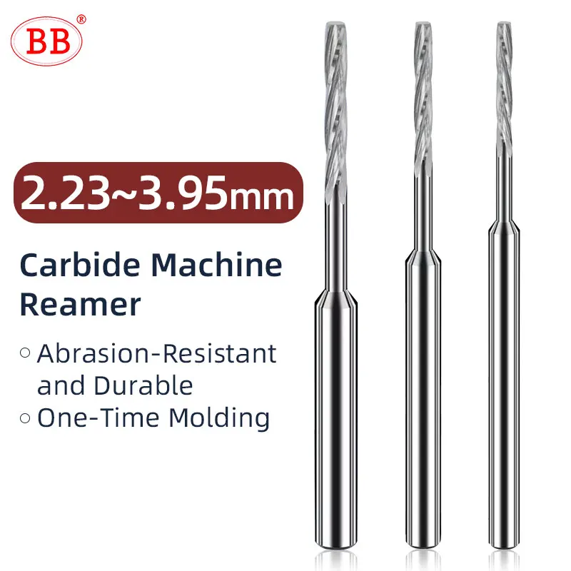 BB Carbide Drilling Tool Machine CNC Spiral Flute External Cooling Reamer PRO for Aluminum Diameter 2.23-3.95