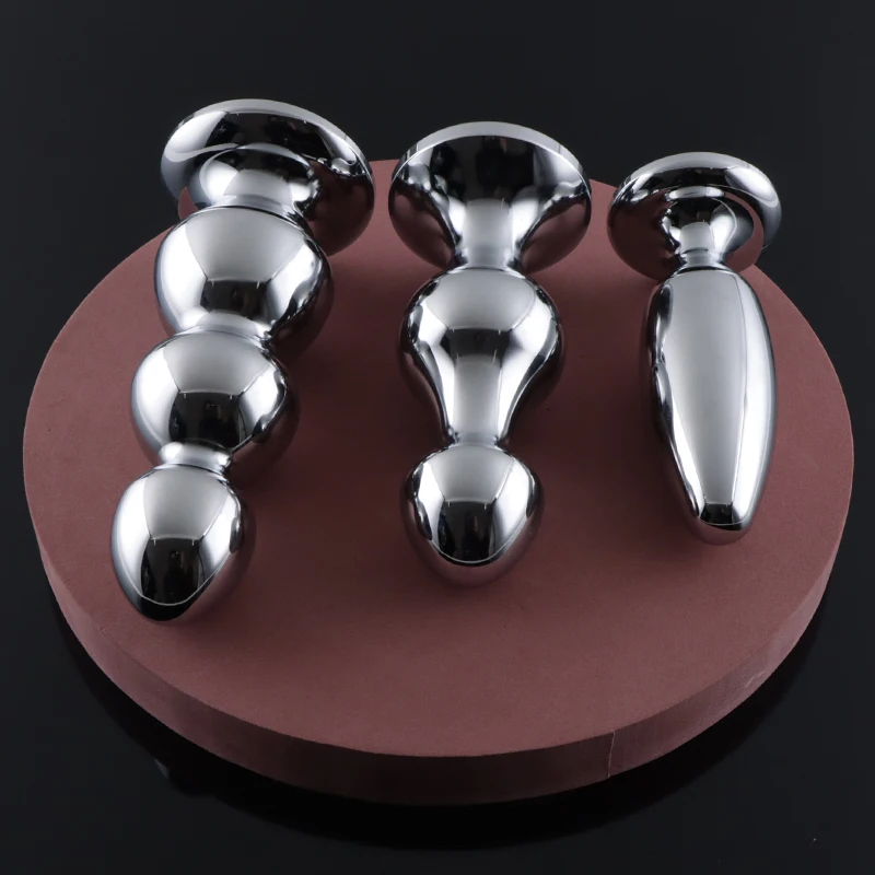 New Stainless Steel Prostate Massage Butt Plug Heavy Anus Beads with Ball Sex Toys for Men/ Women/Gay Metal Anal Plugs Anus Toys