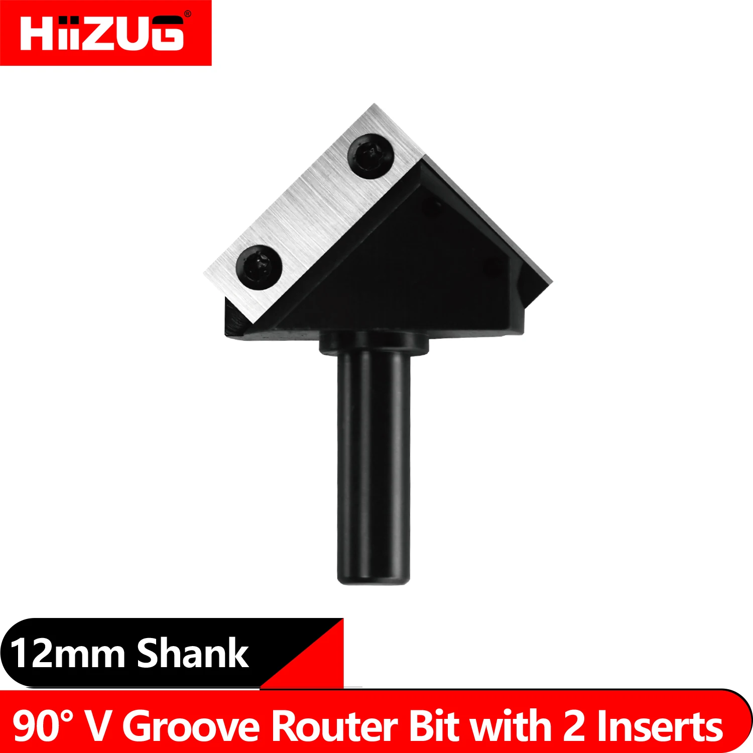 Fresa V-groove 90 Graus 12 mm Shank Carboneto Substituível Insert Cutter Bordas para Cnc