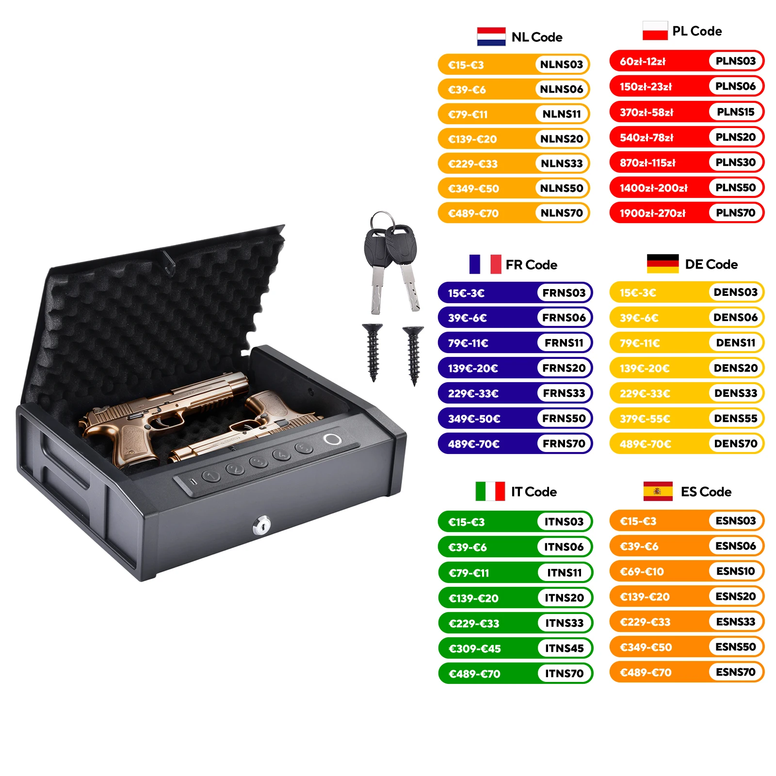 Coffre-fort numérique portable avec lumière LED, sécurité renforcée par empreinte digitale, mot de passe et serrure en acier moulé à froid, 12,8 x 9,84 x 3,35 po, pour la maison, le bureau et l'hôtel