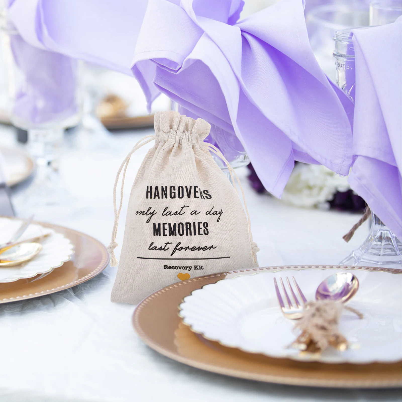 

10 Pcs White Sobering Hangover Bags 13x18 Drawstring Bridal Shower Party Favors Bachelorette Pouches Cotton Gifts