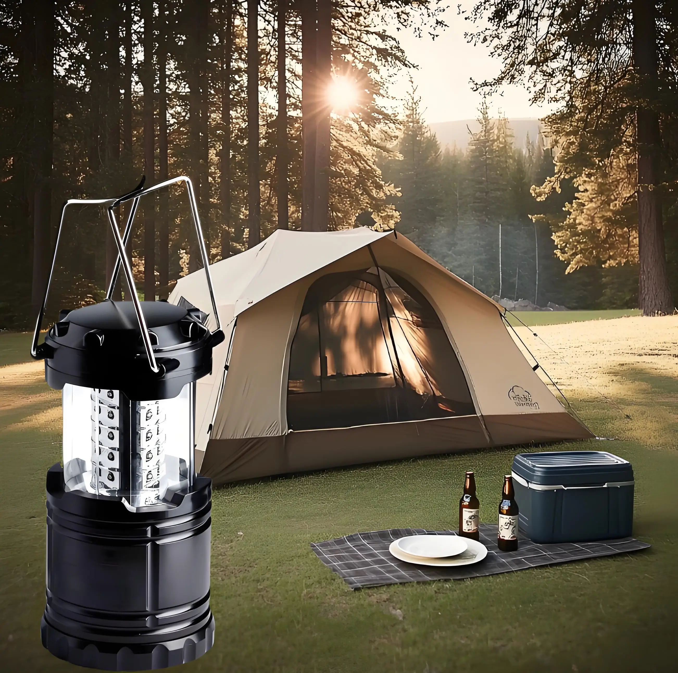 

Складной кемпинговый фонарь - сверхъяркий светодиодный, портативный, на батарейках, для использования на улице в экстренных ситуациях и при отключении электроэнергии в помещении, черный