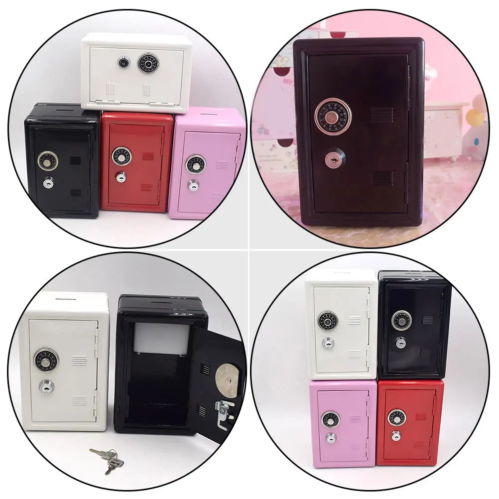 

Desktop Money Container Coin Cash Can Versatile Strongbox Spcc Cold Rolled Iron Plate Lockbox Child Jar
