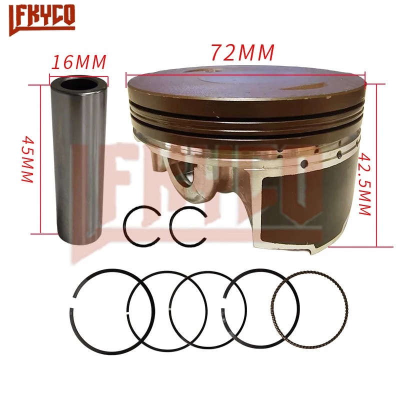 72MM Części do silników motocyklowych Pierścień tłokowy Kołek narzędziowy 16mm * 45mm do CB250F CB250 F CB250-F ZongShen KAYO BSE Dirt Pit Bike Akcesoria