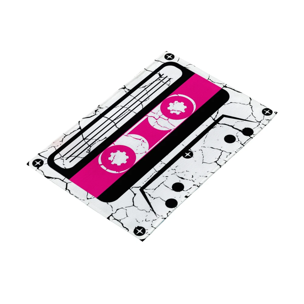 Home Kitchen Decor Table Mat Fun Cassette Music Tape Multi-Choice Heat-Resistant Non-Slip Wine Glass Plate Mat Washable Placemat