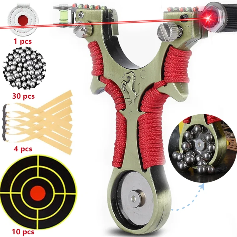 

Magnetic Grip Slingsshot Laser Aiming Metal Slingshot Outdoor Hunting Shooting Archery High Precision Sling Hunting Acessories