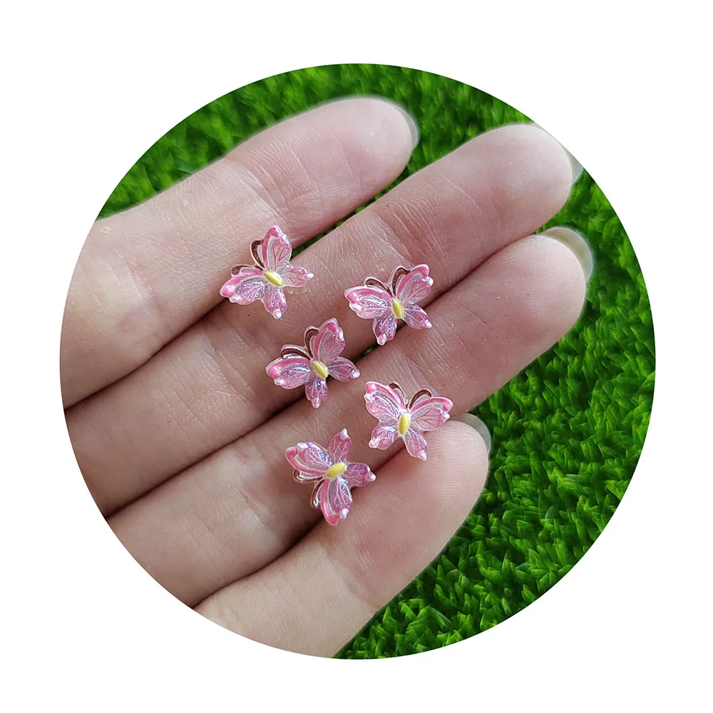 Mini Aurora Glitter Colorful 3D Resin Butterfly Cabochon Resin Filiings For DIY Epoxy Resin Mold Crafts Nail Art Fillers