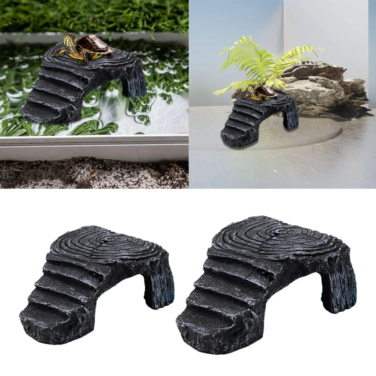 Turtle Resting Basking Platform Hide Out Reptile Tank Ladder for Frog Small Reptiles Semi Aquatic Animals Tortoises Terrapin