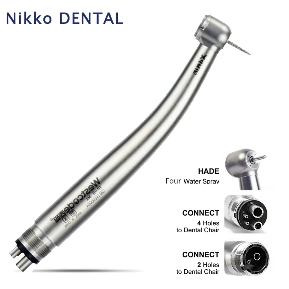 Dental High Speed Handpiece with 4 Water Sprays Handpiece Air Turbine Standard Head Ceramic Bearing 2/4 Hole