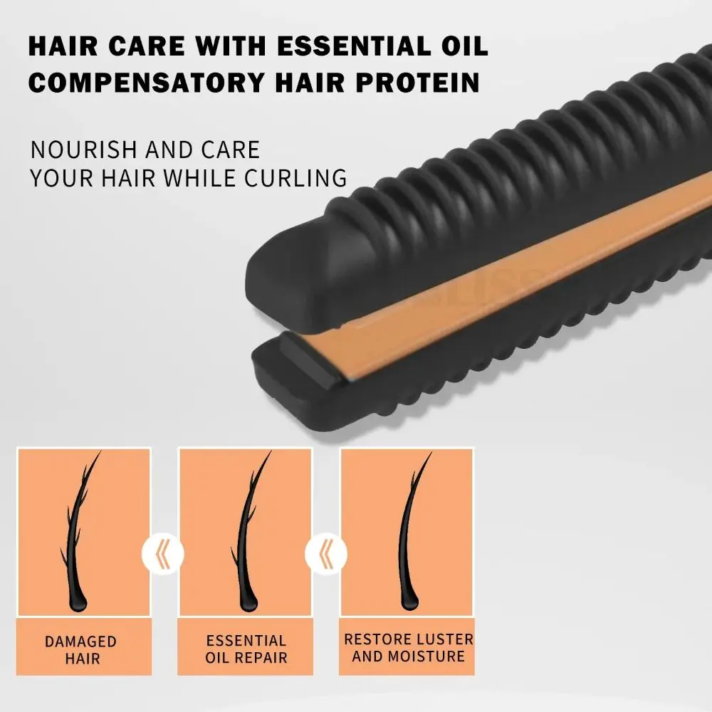 Professional 2 in 1 Hair Straightener Electric Women Men Mini Hair Curler No Hurt Ionic Heating Coil Hair Straightener Flat Iron