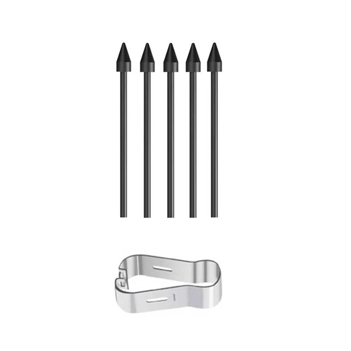 สำหรับ Samsung S6ปลายปากกาสไตลัสแบบเติมหัว S7ซีรีส์ N10 N20ชุดหัวปากกาปลายปากกา5หัวปากกา1คลิปสีดำ