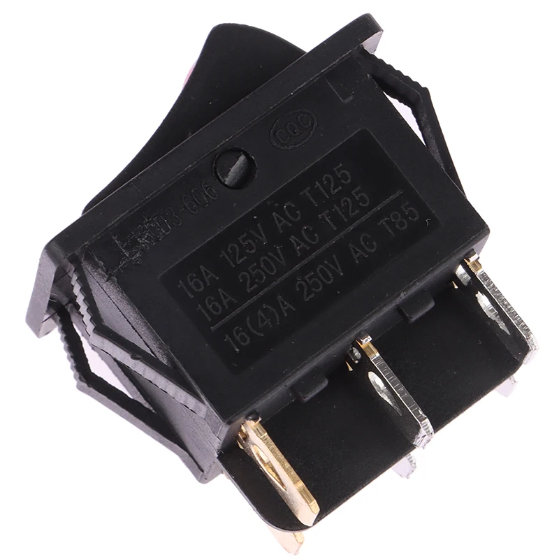 Nuovo interruttore a bilanciere doppio rosso a 6pin (cooper)KCD3-606 con pulsante di alimentazione 16A ~ 250V AC teglia elettrica interruttore di riscaldamento elettrico