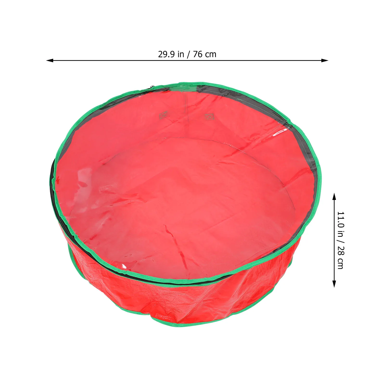 1 قطعة حقيبة تخزين إكليل مستديرة مع نافذة واضحة قماش مقاوم للماء عالي الجودة لعيد الميلاد جارلاند ديكور عطلة هدية قابلة للطي