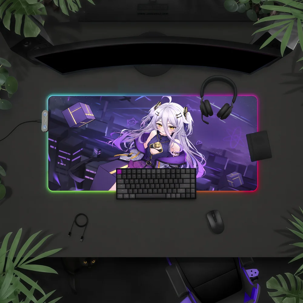 

VTuber H-Henya the Genius Mouse Pad RGB LED Light Colorful Game Keyboard Non-slip Cover Desk-mat Surface Waterproof