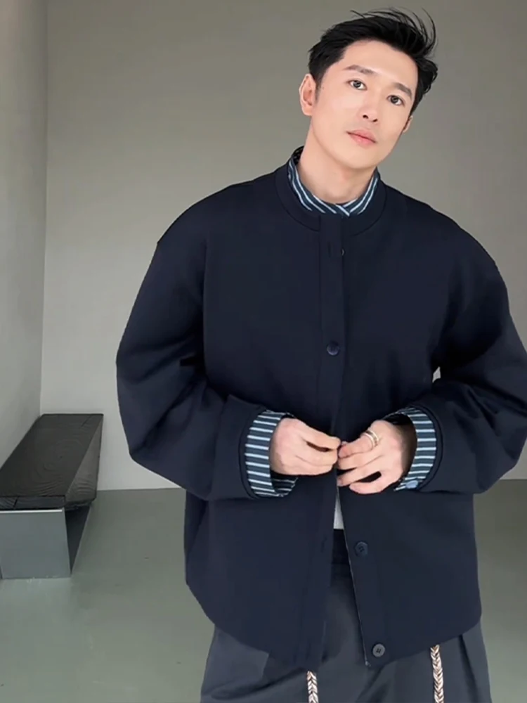 

Новый осенне-зимний мужской кардиган в американском стиле, повседневный, в полоску, с комбинированными вставками, свободный крой, дышащий, с длинными рукавами, верхняя одежда Haome