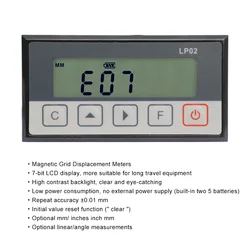 LCD Display with Integrated Embedded Magnet Measurement System for Milling Grinding Stone Wood LP02 Magnetic Scale DRO Display