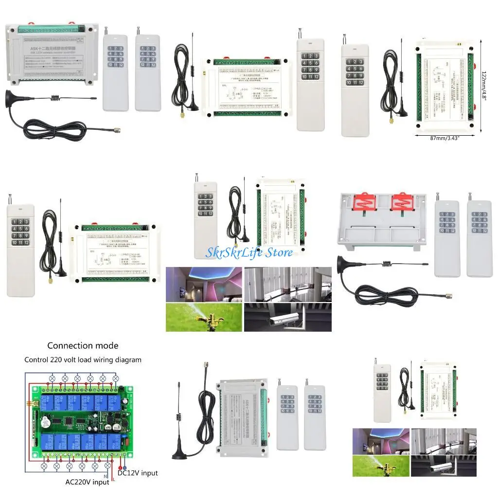 

E65E DC12V‑48V Wireless Remote Control Switches Relays Module with Remote Control