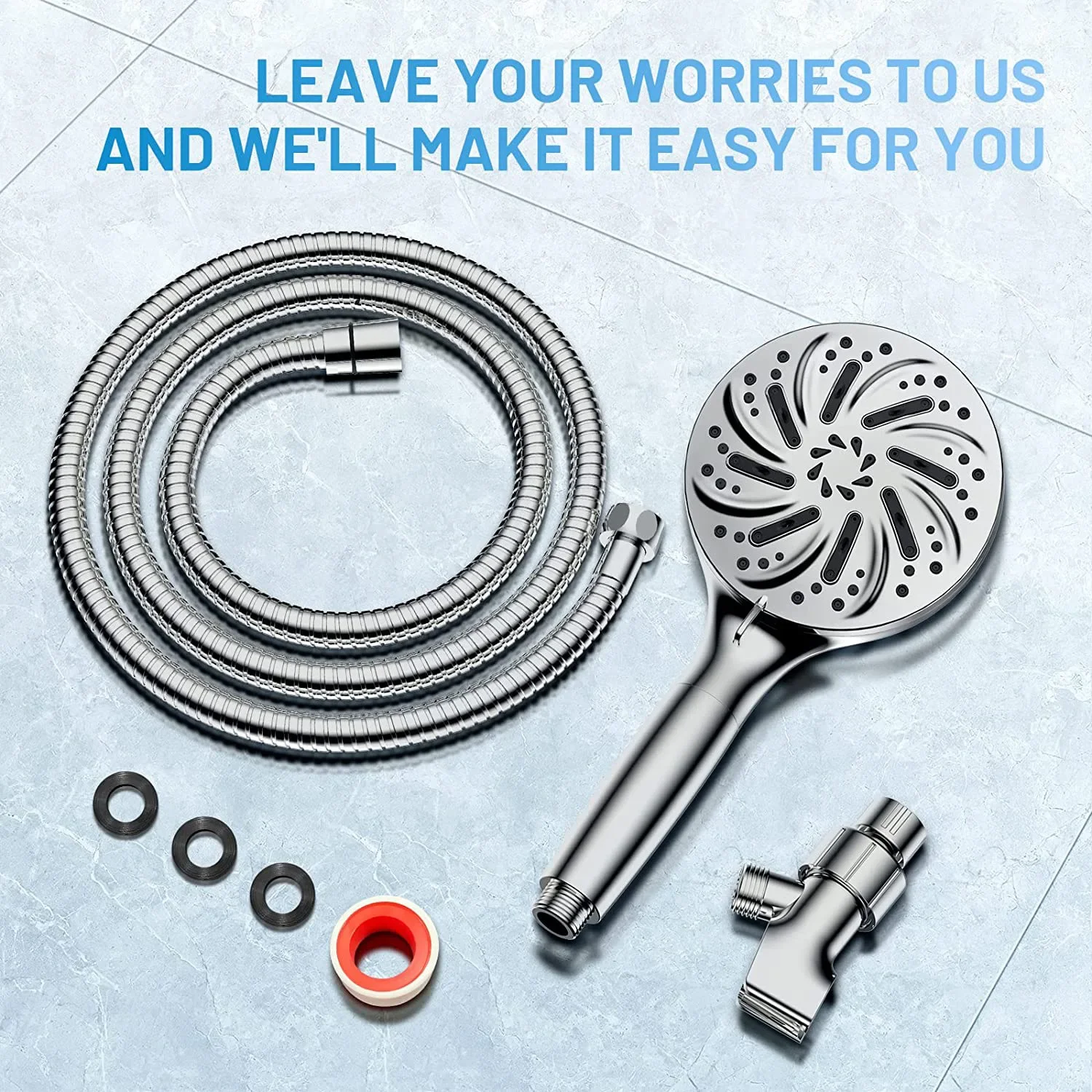 ฝักบัวมือถือพร้อมตัวกรองด้ามจับที่ถอดออกได้ปืนฉีดน้ำหัวฝักบัวแรงดันสูง