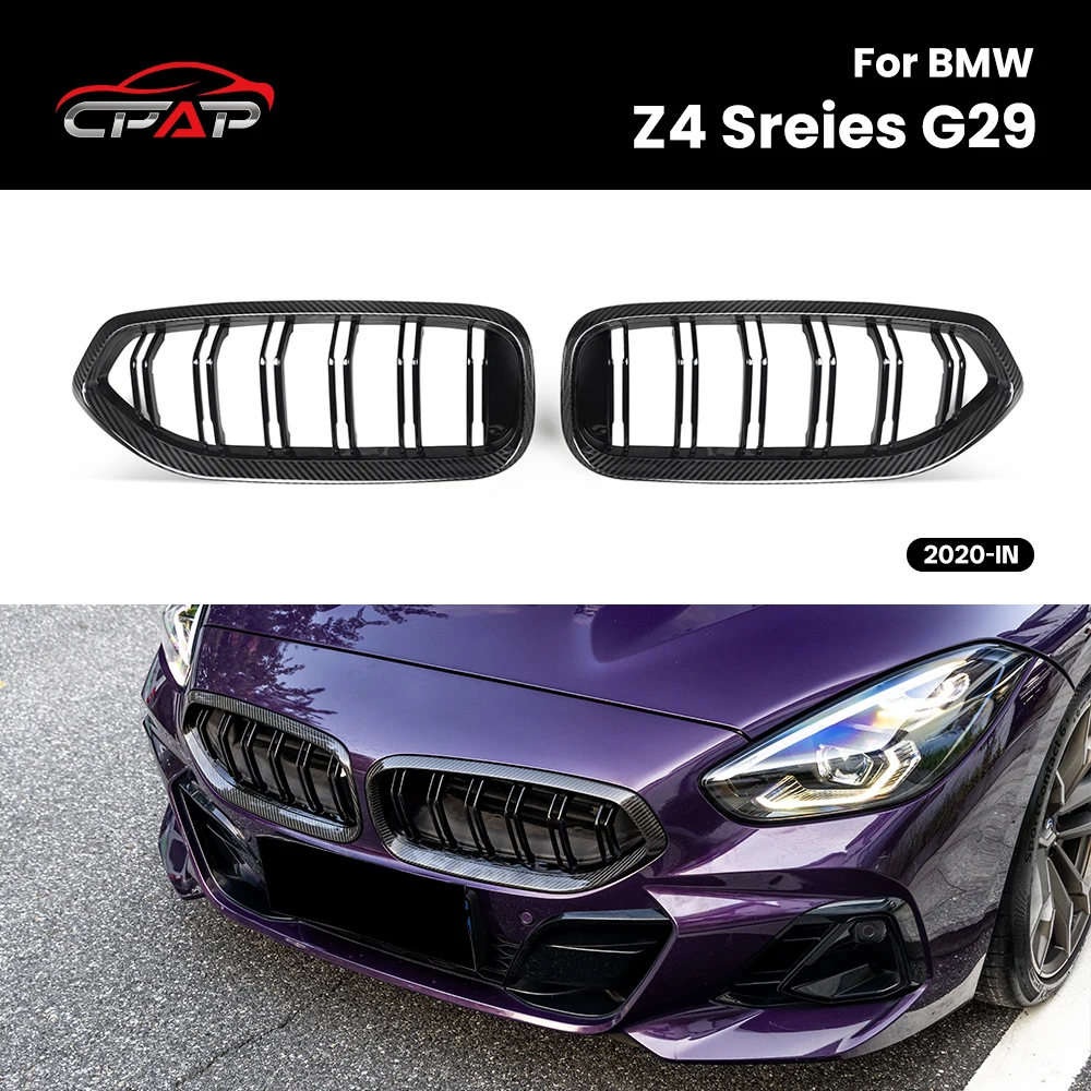 Real Dry Carbon Fiber Front Nierenhaube Kühlergrill Ersatz Auto Zubehör Stoßstange Grills Für BMW Z4 Sreies G29 2020-IN