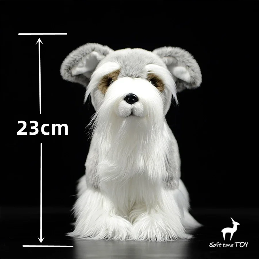 Schnauzer Plush Toy High Fidelity Yorkshire Terrier Plushie Dog Peluche Lifelike Stuffed Animals Simulation Doll Kawai Toy Gifts