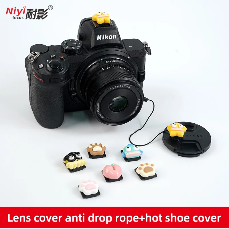 Lens Cover Anti Loss Rope Cartoon Hot Shoe Cover Universal Cameras Straps Elastic Rope for Canon Nikon Sony Fujifilm Accessories