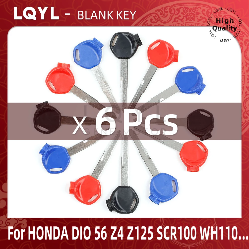 

6Pcs Blank Key Motorcycle Replace Uncut Keys For HONDA scooter A magnet Anti-theft lock keys Zoomer DIO 56 Z4 Z125 SCR100 WH110