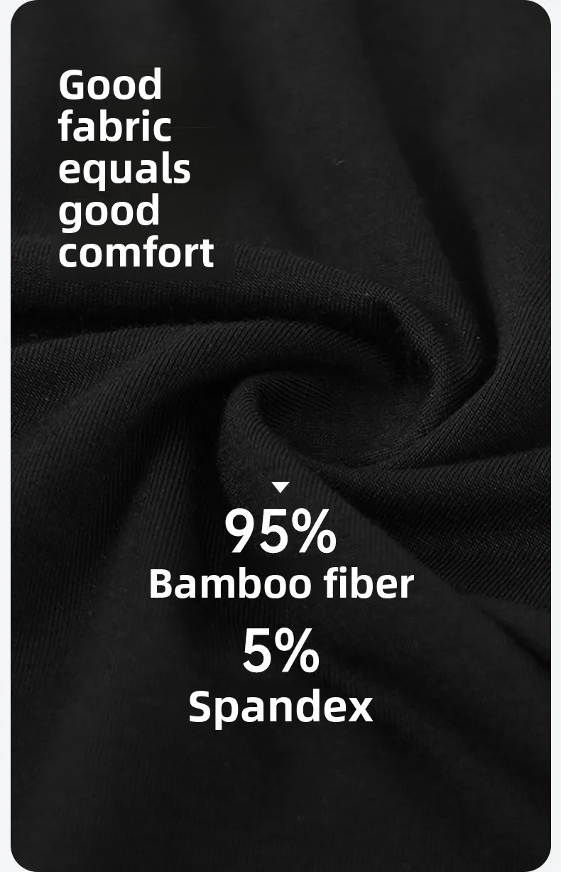 Großer Beutel für Herren, Boxershorts aus Bambusfaser, atmungsaktive Unterwäsche mit Öffnung, mittlere Taillenhöhe, Sport-Unterhose, feuchtigkeitsableitend, weich und kühl – Detail 5