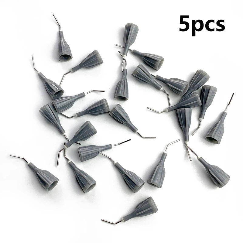 5pcs Dental Delivery Tips 20G Flow Composite Resin Conveyor Flowable Tip Grey Tip Fits Filt