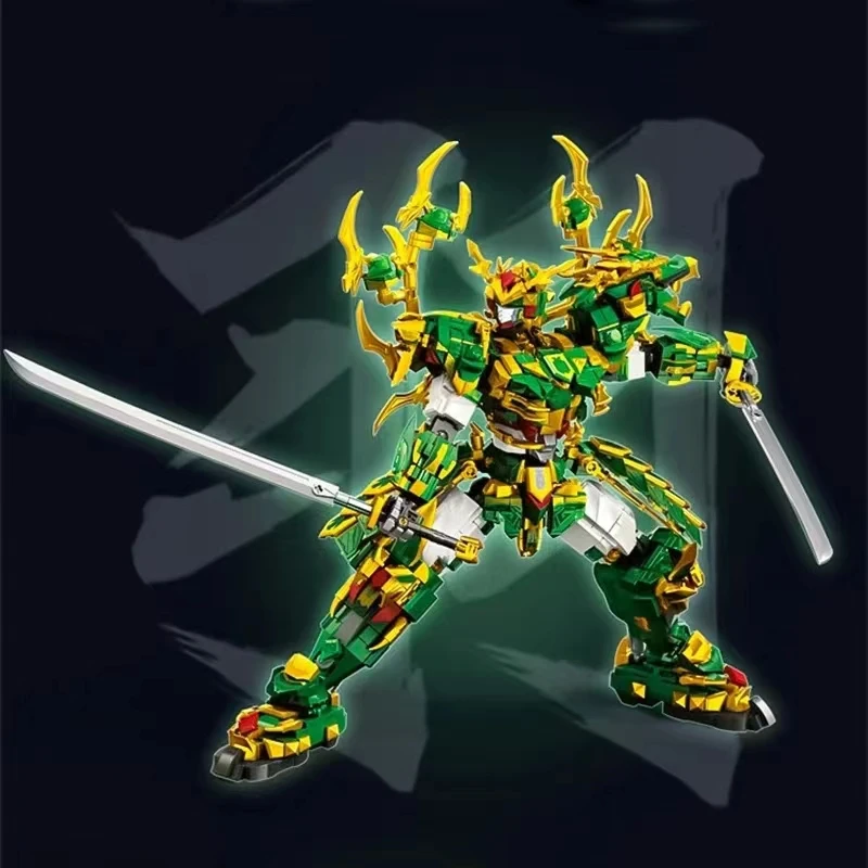 2068PCS Mechanical Armor Phantom Ninja Shanhai Jing Qing Dragon God Beast Mech Assembling Building Blocks Model Toys Boys Gift