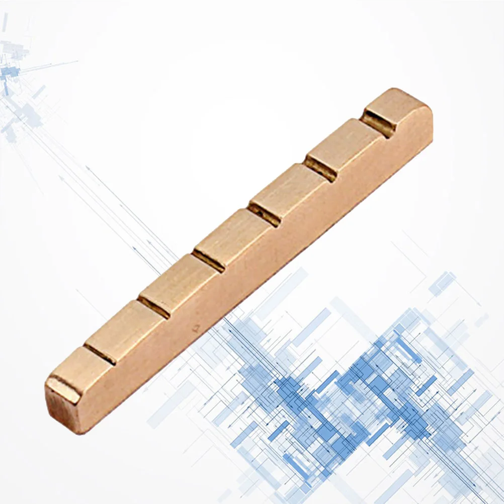 

Brass Guitar Slotted Accessories for 6 Brass Guitar Nuts String Electric Bass Precision Metal Parts Instrument Upgrade