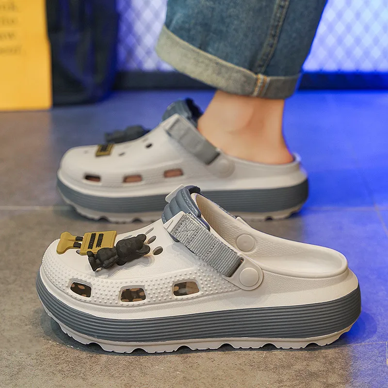 

Мужские летние уличные противоскользящие офисные носимые сандалии f Тапочки Спортивные пляжные пляжные Cool oes без шнуровки из материала EVA