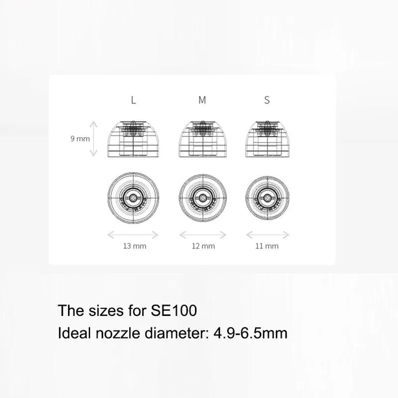SHANLING SE100 Almohadillas de silicona Punta de oreja Divisor de metal incorporado Reducción de segunda armonía Reducción de distorsión
