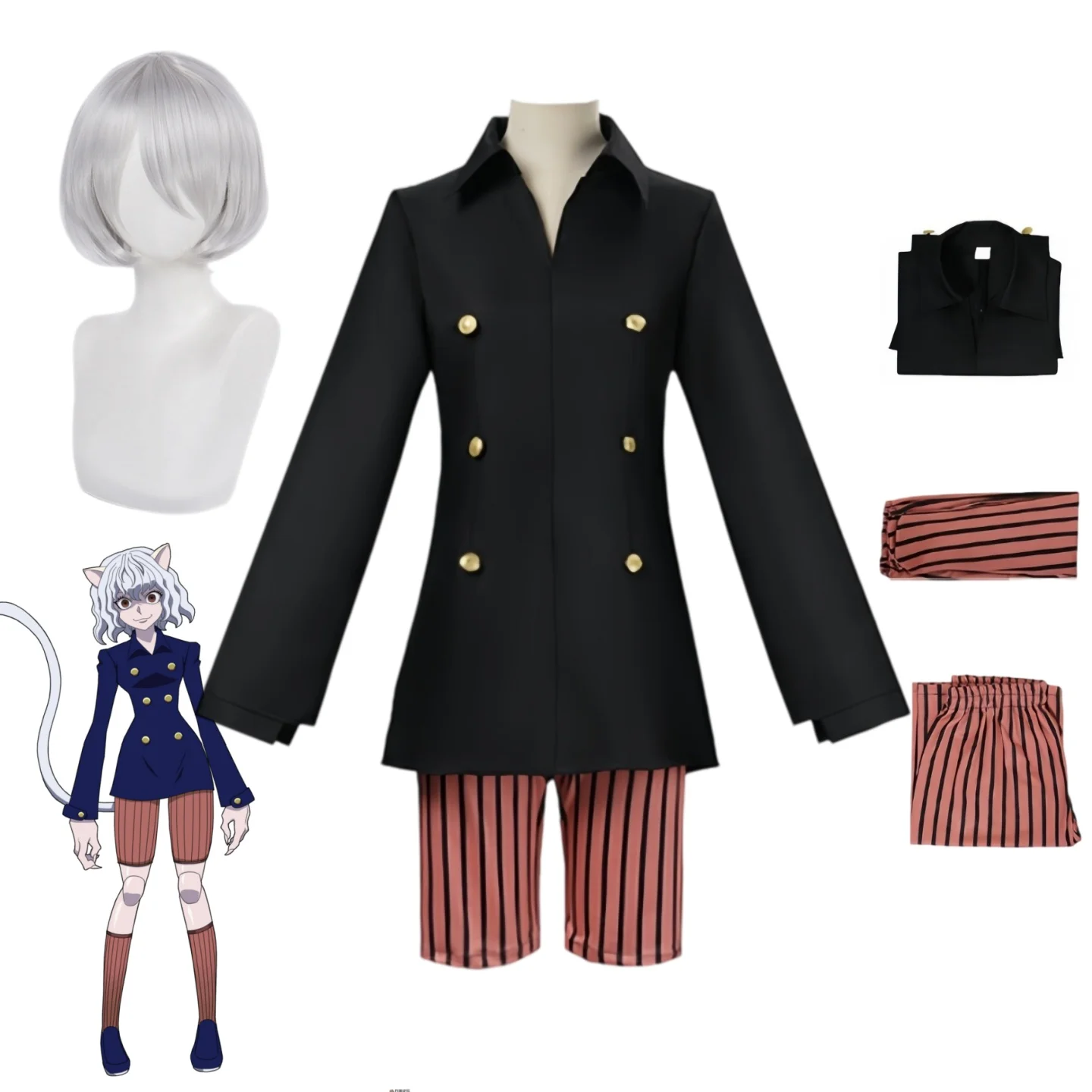 Pitou Neferpitou Cosplay Costume Anime Hunter × Hunter Neferpit Costume Wig Suit Halloween Party Costumes For Woman