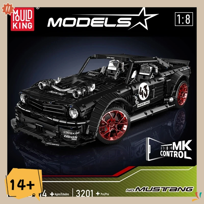 

MOULD KING 13108S Technical Mustang Sport Car Model Building Blocks Technology Racing Car Toy for Boys and Adults