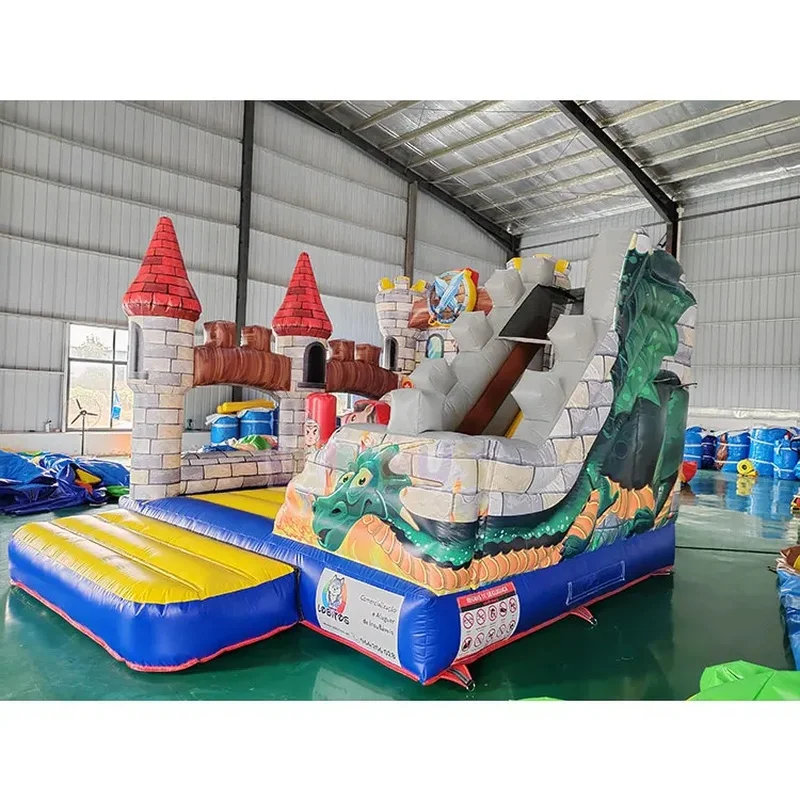 Party Rental Commercial Inflatable Bounce House Party Jumpers Bouncer Combo Hupfburg Jumping Castle with Slide for Kids
