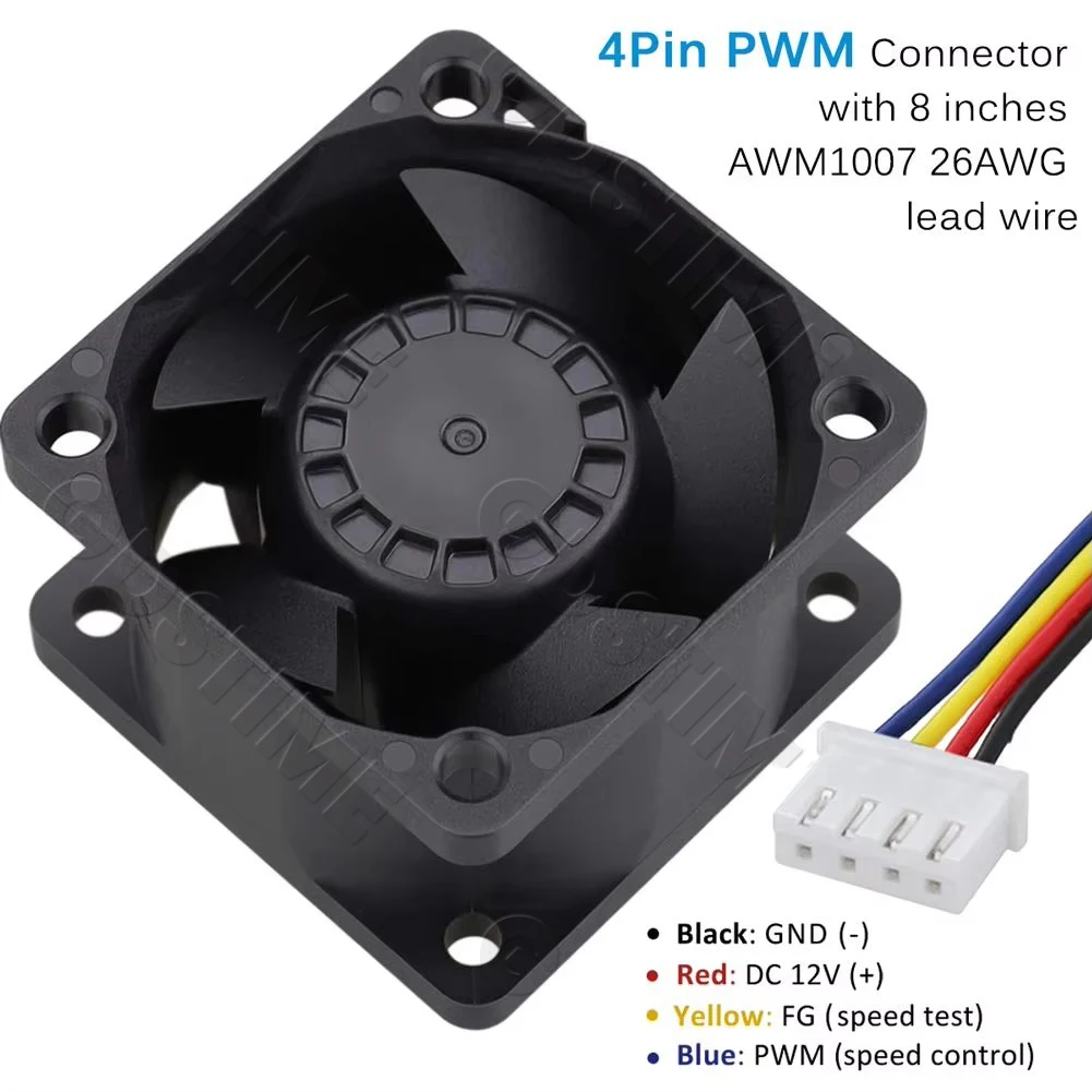 Gdstime 40*40*28mm 4028 40mm DC Fan 4pin Dual Ball Bearing  Mini Cooling Axial Fan Case Cooling Fan  High Rotational Speed Fan