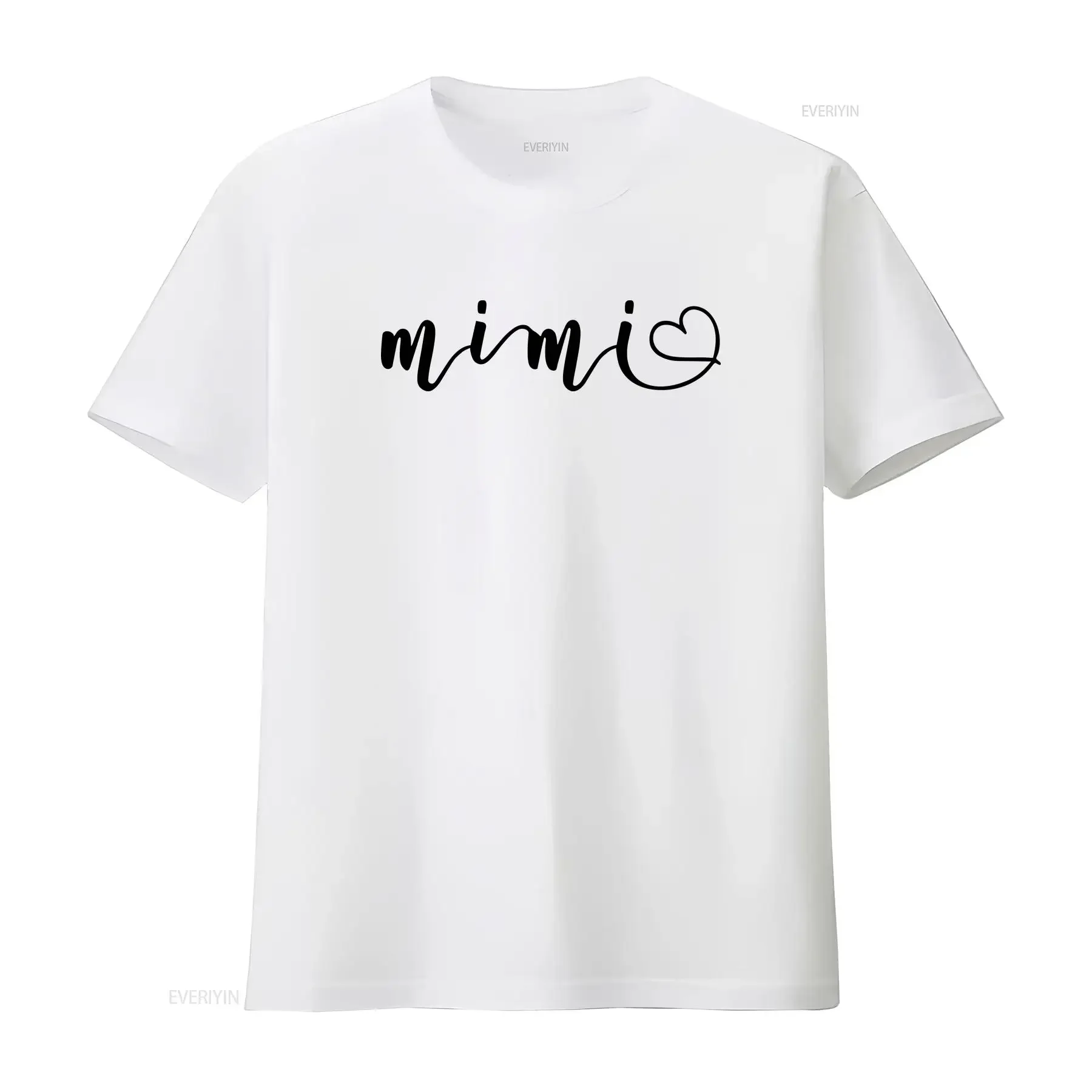 Mimi T Shirt Mother's Day Mom HearT New Grandmother Birthday First Time Grandma vintage Washed graphic homme Casual Breathable
